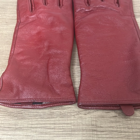 FEIQIAOSH WOMENS RED LEATHER GLOVES SZ Medium - Picture 9 of 16